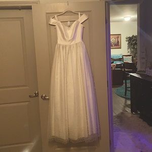 Ivory beaded prom dress